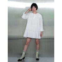 OSU Ruffle Cuffs Mini Dress [WHITE]