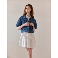 Denim Puff Short Sleeve Jacket TKJKD