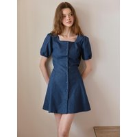 Denim Square Neck Mini Dress TKOKE