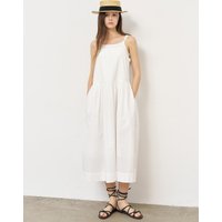 Loose-fit Cotton Sleeveless Long Dress [WHITE] WBEL