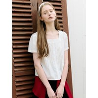 SQUARE NECK LACE BLOE [WHITE]