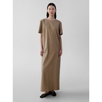 Summer Wool Short Sleeved Dress MOCKA