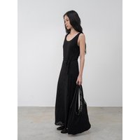 Flower Lace Maxi Dress [Black]