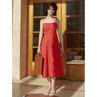 Sarasota Fit and Flare Sleeveless Dress [Red]