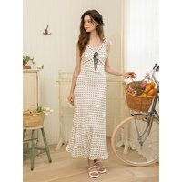 DD Polka Dot Ribbon Dress [WHITE]