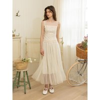 DD Pattern mesh dress IVORY