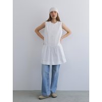 PINTUCK SHIRT DRESS [WHITE]