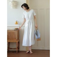 LS Beach Short Sleeve Dress [White]