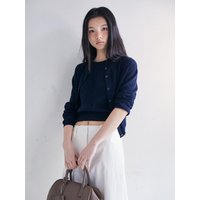 S Summer Knit Cardigan [Navy] TAAAR