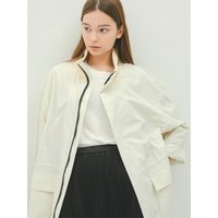 Cream_Leather Collar Oversize M Coat-IJ