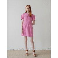 SS LINEN MINI DRESS PINK