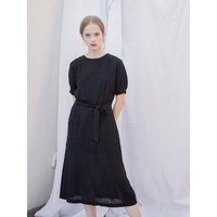 Puff Long Dress Black