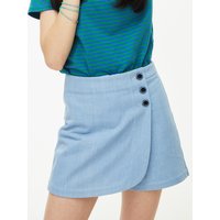 Rose Denim Skirt Pants Light Blue