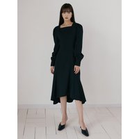 Nue Puff Sleeve Square Neck Dress Black