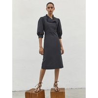 Lace Trimmed Dress Navy