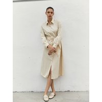 Tie Tiered Dress Beige