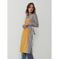 Color Matching Shirt Dress Brown