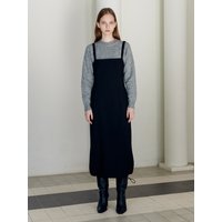 Draw String Strap Dress Black