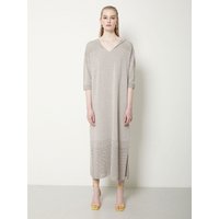V-neck Hoodie Knit Dress Coco Brown