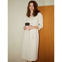 Sailor Collar Coat Dress Macadamia