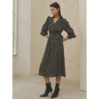 Puff Sleeve Wrap Dress Colors