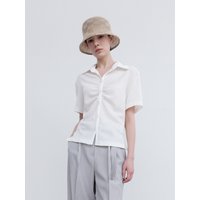 Ruched Side Slit Blouse Top