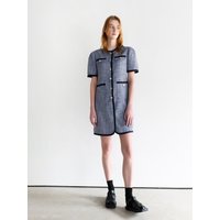 Tweed Mini Dress Deep Blue