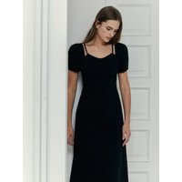 Paper Strap Dress Black