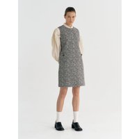 Textured Wool Tweed Midi Dress