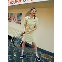 Collar Color Combi Knit Dress Yellow