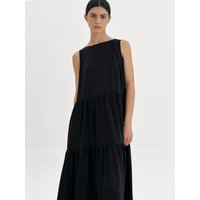 Tiered Draping Maxi Dress Black