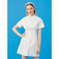 Slim Basic Short Sleeve White Mini Dress