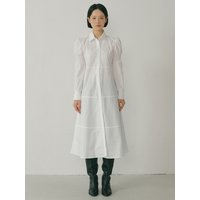 FAL Volume Sleeve Shirt Dress White