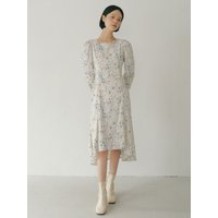 FAL Puff Sleeve Square Neck Dress