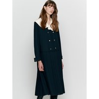 Ruffled Neckline Pleated Dress