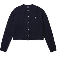 Round Cable Cardigan Navy