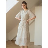 Unbalanced Gingham Dress
