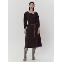 Signature V-Neck Dress _ Brown