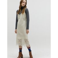 Corduroy Lace Dress Cream