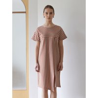 Papi Stripe Dress Brown