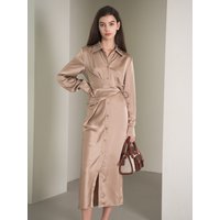 Waistband Shirt Dress