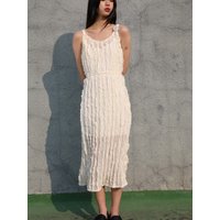 Ariana Natural Pleated Chiffon Dress