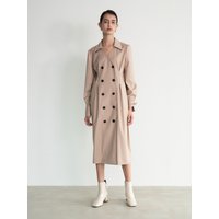 Double-breasted Jacket Dress _ Brown