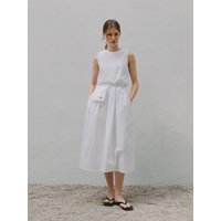 Pocket Belt Summer Dress _ White