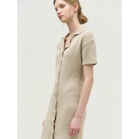 Kit Button Slim Midi Dress _Beige