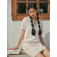 KN Boucle Zip-up Dress _Light Beige