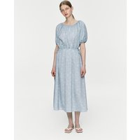 SHIRRING POINT STRING DRESS BLUE