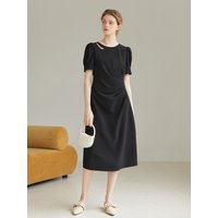 Wendy Round Neck Long Black Dress