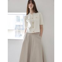 Gold Point A-line Full Long Skirt _Beige