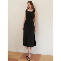 Back Point Sleeveless Dress Black